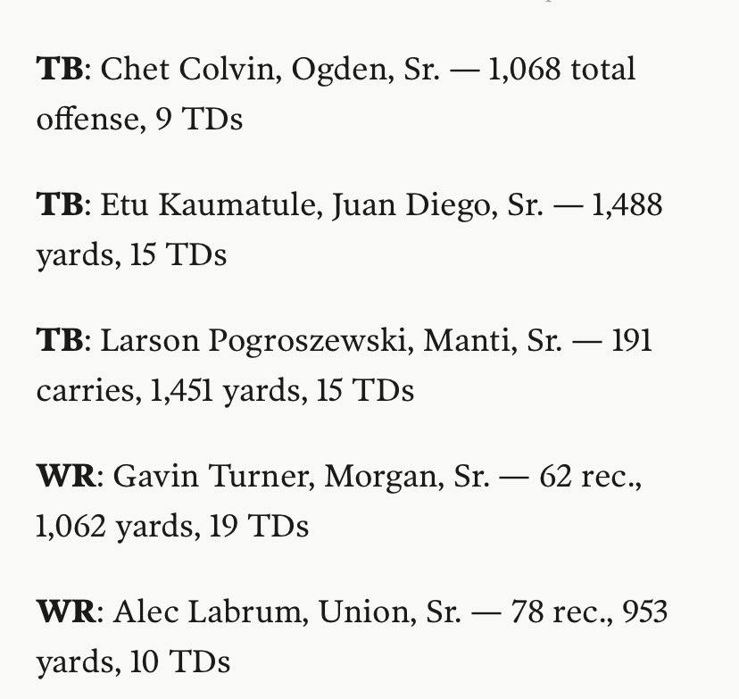 Grateful to be named 1st team all state! Thanks to all my coaches and teammates!