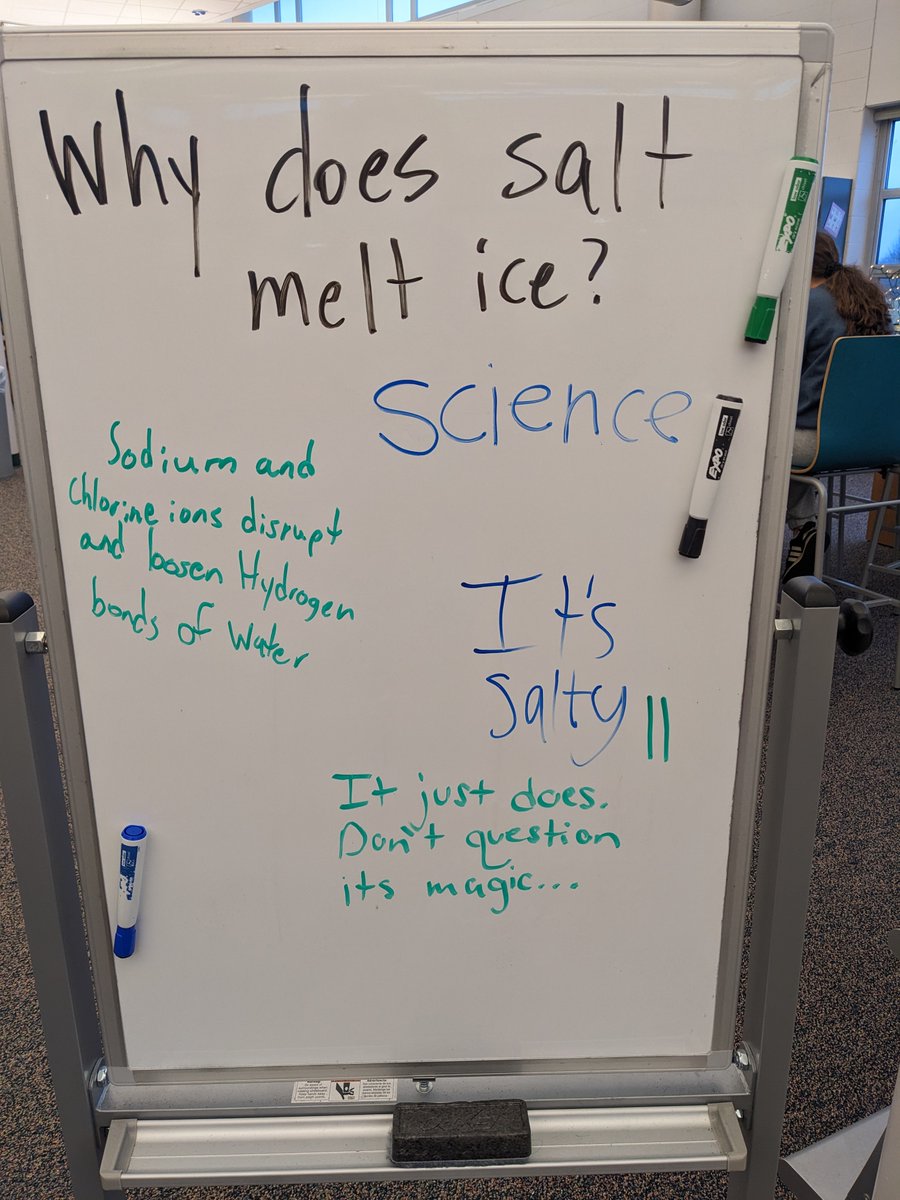 MonicaTolva's tweet photo. 🧂 Welp, #VHHS Chemistry teachers, I wish we had better news for you. @choisciedu @ProsiseMark @District128 @D128Union 
And for more "kids say the darndest things" from our LMC question of the day, click ⬇️ https://t.co/qCEHI3eGjd https://t.co/mwG89XuFFa
