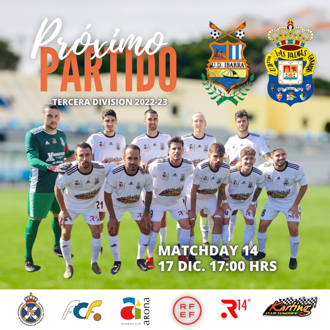 📌 ¡Gran Partido este Sábado en El Villa Isabel no te puedes perder, contamos contigo 🫵🏻! ⚪️🔵

🆚 <a href="/UDLP_Cantera/">UD Las Palmas - Cantera</a> 
📆 SAB. 17/12 - 17:00HRS
🏟️ Campo Villa Isabel 
💰8€
______________________
🏎 @kartingclubtenerife 
🤝🏻 @ayuntamientoarona 
👕 @adidas_es
🏃🏻‍♂️ @r14agencia