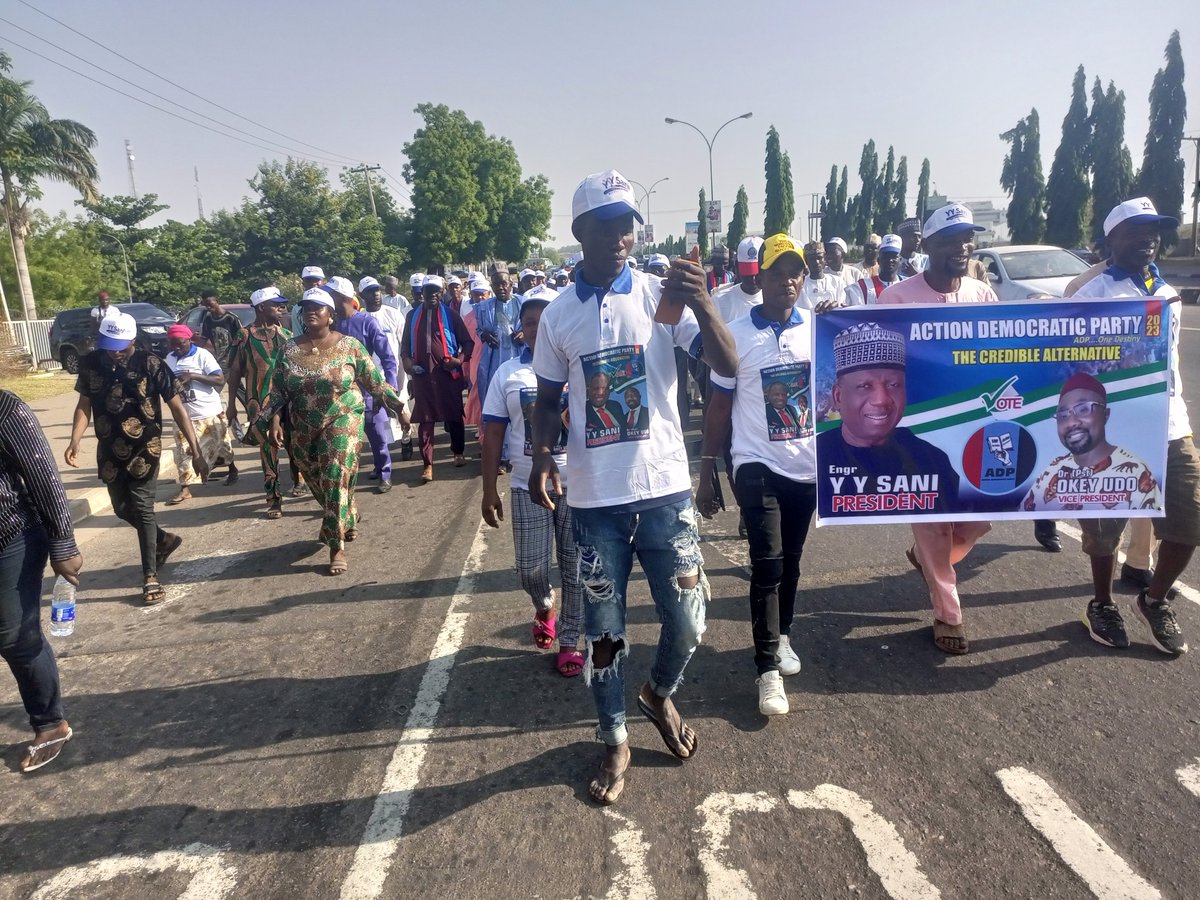 newmanatonko's tweet photo. Happening now Abuja. ADP campaign rally led by its presidential candidate Engr Yabagi Yusuf Sani https://t.co/3TORgKKnOI