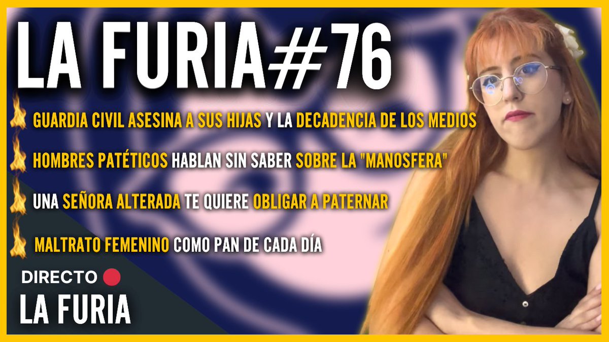 HOY toca LA FURIA 76 🔥 Y se pasa de visita <a href="/SurjaCen/">Libertad y lo Que Surja</a> 

Otra niña asesinada por su madre y los medios mostrando su decadencia, hombres patéticos que hablan sobre "La Manosfera"... Y MÁS.

18hs. 🇪🇸/14hs. 🇦🇷

ENLACE➡️ youtu.be/MfJ5SwDyv6g