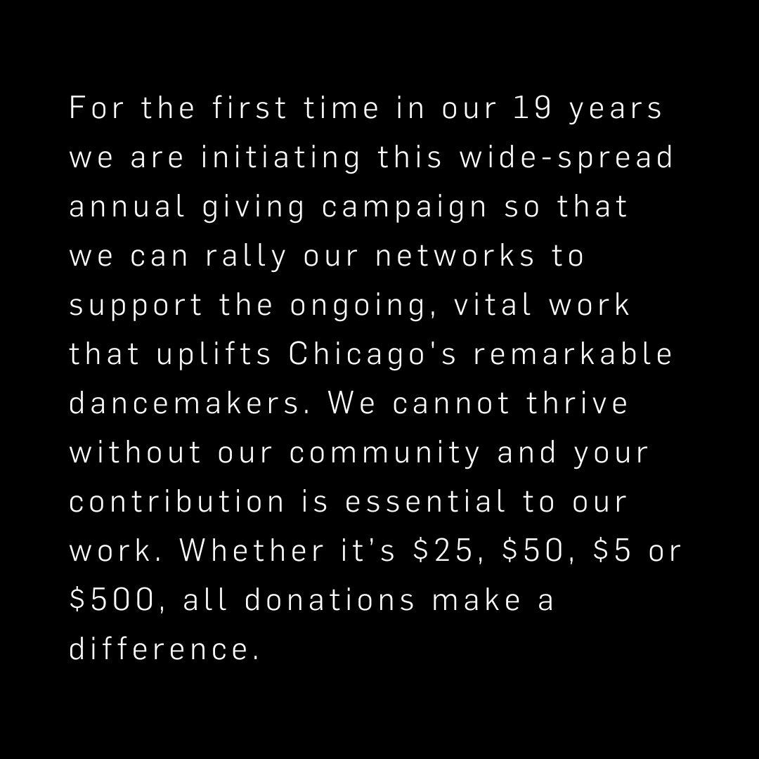chi_dancemakers's tweet photo. How do you celebrate the close of the #YearOfChicagoDance?
Support Chicago's Dancemakers.

>>> https://t.co/mLoKDsDPyH https://t.co/50r5De7RJY