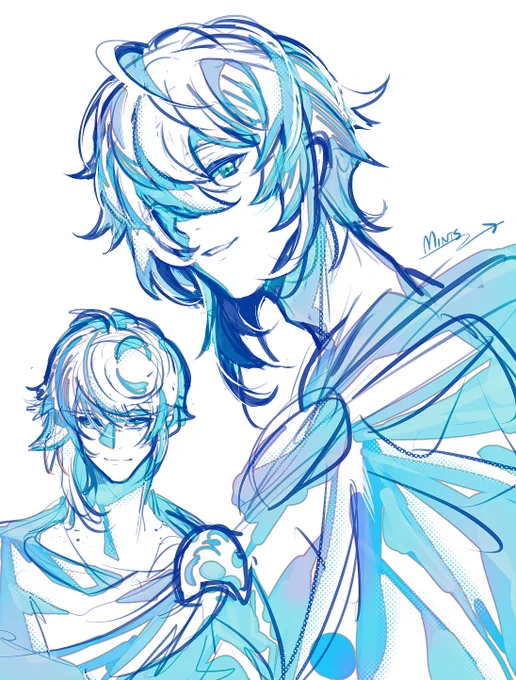 Some Azem doodles that I felt like drawing today! Trying to redesign his robes#FFXIV #FF14 