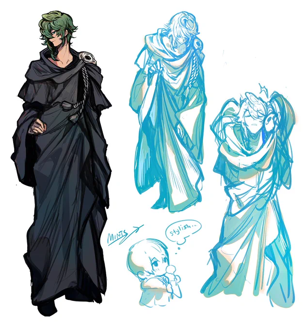 Some Azem doodles that I felt like drawing today! Trying to redesign his robes#FFXIV #FF14 