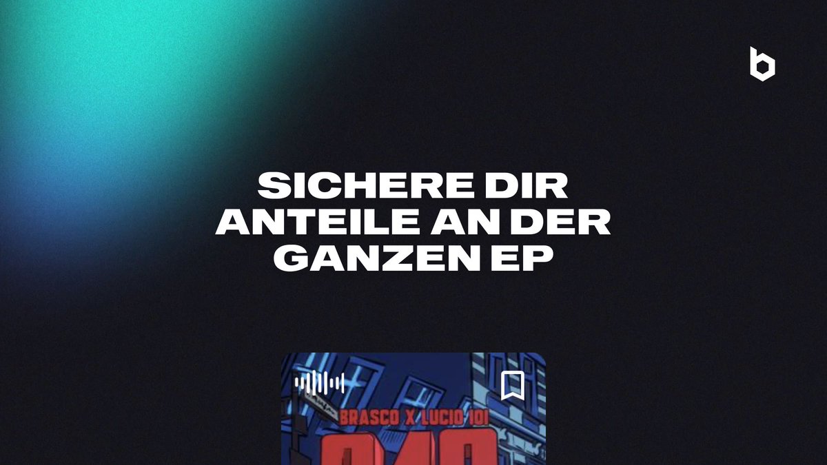 biddz_io's tweet image. Heute 18:00 UHR 💯 Brasco x Lucio101 💙

app.biddz.io 👈

#deutschrap #MusicNFTs