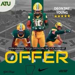young_deontae's tweet photo. After a great conversation with @coachddean i am blessed to receive my 5th offer from @ArkansasTech 🔰 https://t.co/HFPiLQ4KZs