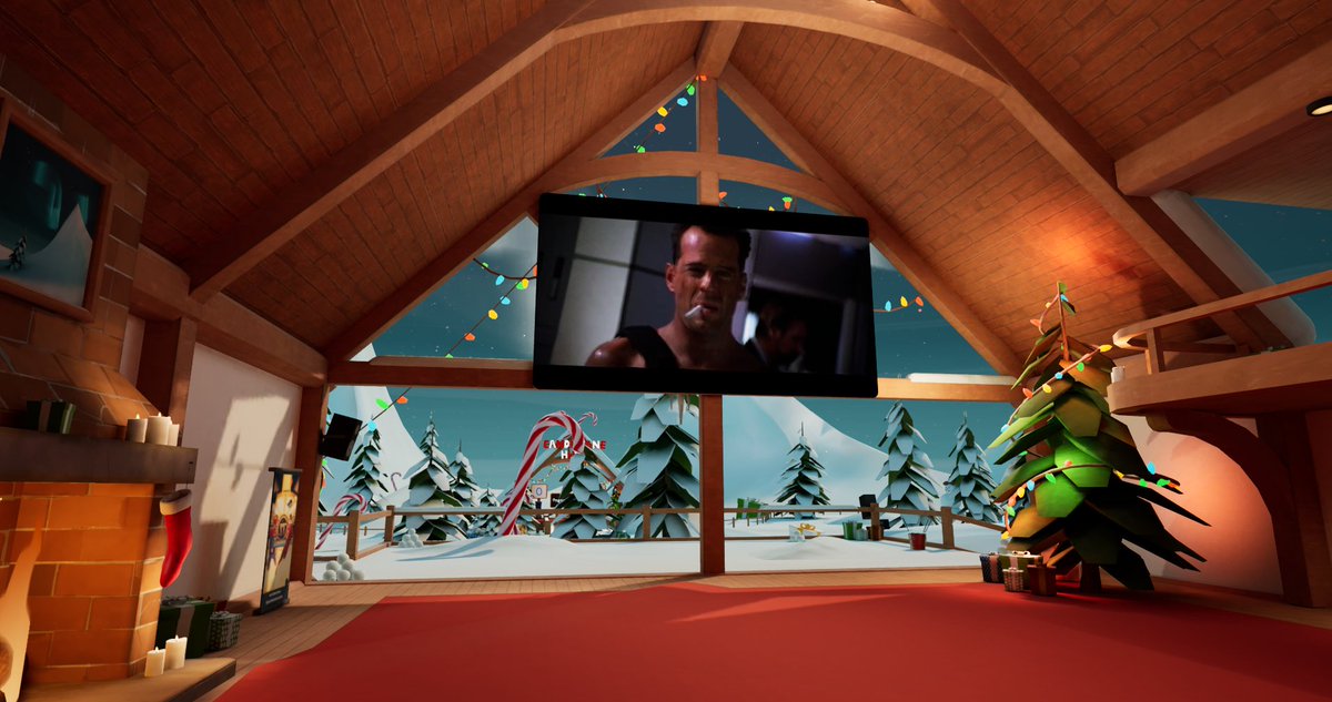 barog's tweet photo. Getting into the Christmas spirit inside our @CuratoursApp Snowball experience :P #diehard #vr #ue4 #ue5 #metaverse https://t.co/2IRzcBSetr