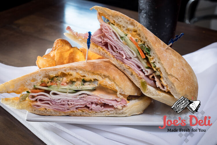JoesDeli's tweet photo. Heat things up with The Body on this cold rainy day 🌧️ Spiced pork loin, ham, pickled carrots, jalapeño slices, cucumber slices, cilantro, and spicy mayo on toasted ciabatta 🌶️🔥

Call 716-875-JOES or order online: https://t.co/kfLlXjstcJ https://t.co/dzSSce1nZe