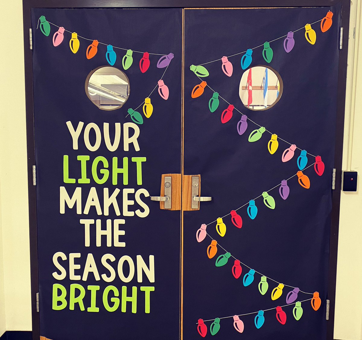 LibraryHFLHS's tweet photo. Your light makes the season bright #doordecor #library https://t.co/I1UjGpX7yl