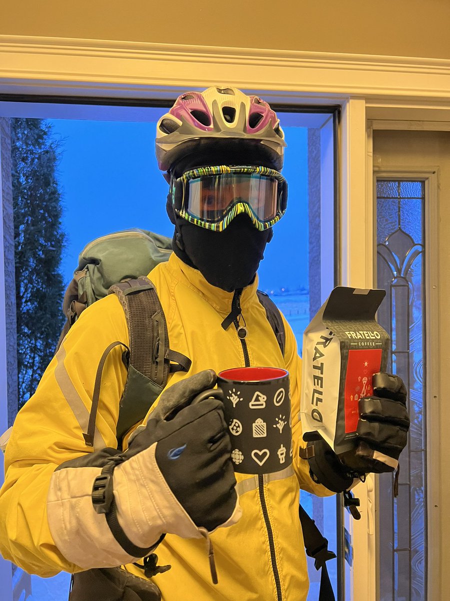 johnwhidden2's tweet photo. About to head out to start delivering One Knight Only and festive mugs. Thanks to @AngelaKnightCBC and @CBCEyeopener for including the Hat. Over $2000 raised for @MHfoodbank and @calgaryfoodbank. #BlitzDay #CBCFeedsYYC https://t.co/m0YrwreFWl