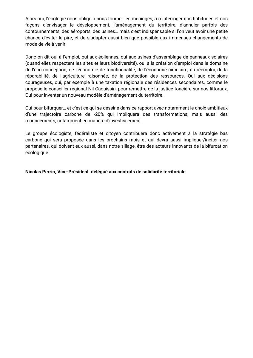 GroupeEFC_CD35's tweet image. Intervention de Nicolas Perrin sur le rapport relatif au développement durable :
➡️pour un aménagement du territoire cohérent, en lien avec nos ressources 
➡️une trajectoire carbone de -20% 
➡️être un acteur innovant de la bifurcation écologique
Texte complet 👇
