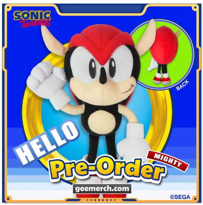 Great Eastern Entertainment on X: We had sensed a mighty need for a  certain ally! Mighty the Armadillo officially joins our line of Sonic the  Hedgehog plush! Available for pre-order at  #