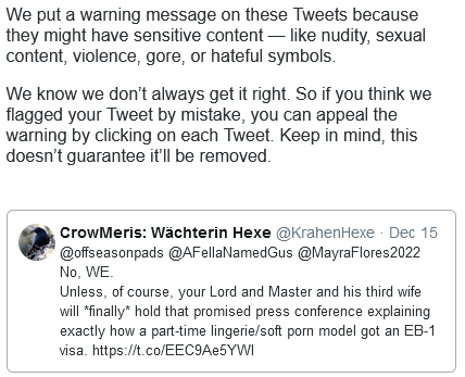 KrahenHexe's tweet photo. OHMYGODS. I get actual porn in my feed even though I've got filters set, yet...#TwitterIsBroke #TwitterFUBAR https://t.co/AHyr8AaBhe