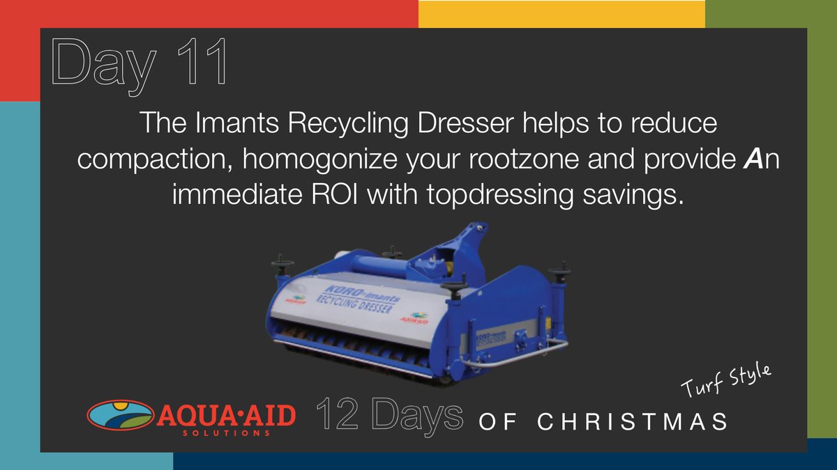 Solutions4Turf's tweet image. On the 11th day of Christmas my #SolutionsTeam gave to me, the ability to decompact &amp;amp; homogonize my rootzone. The @ImantsBV Recycling Dresser removes the underlying soil &amp;amp; redistributes as a topdressing across the playing surface. #Turfmas #SolutionsPeople
bit.ly/3uSEjXz