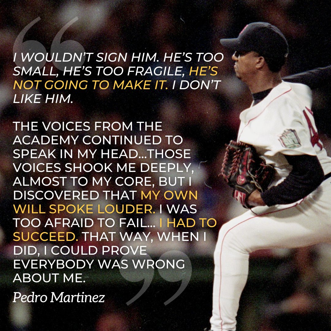 Pedro Martinez, on being too afraid to fail.

#12daysofPedro🎅⚾️