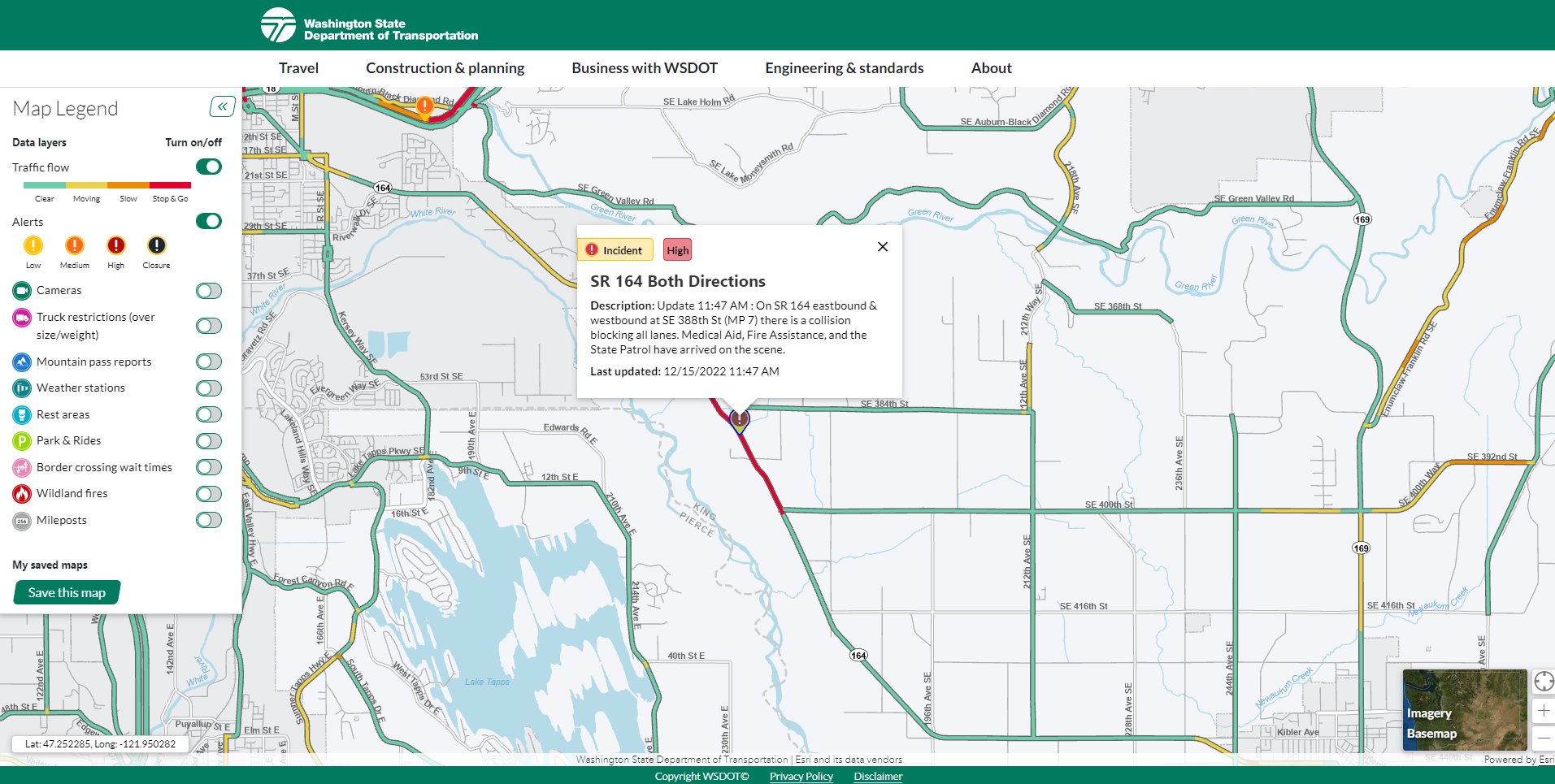 WSDOT Traffic on Twitter "On SR 164 eastbound & westbound at SE 388th