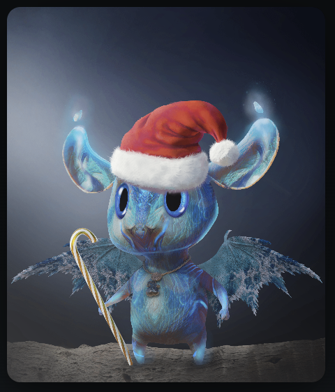 SparkCraig's tweet photo. My other little #Aurahma freshly dressed up and ready for the holidays with some fancy new wings!
#RahmaWinter #projecteluune #happyholidays https://t.co/shyC8TDsuI