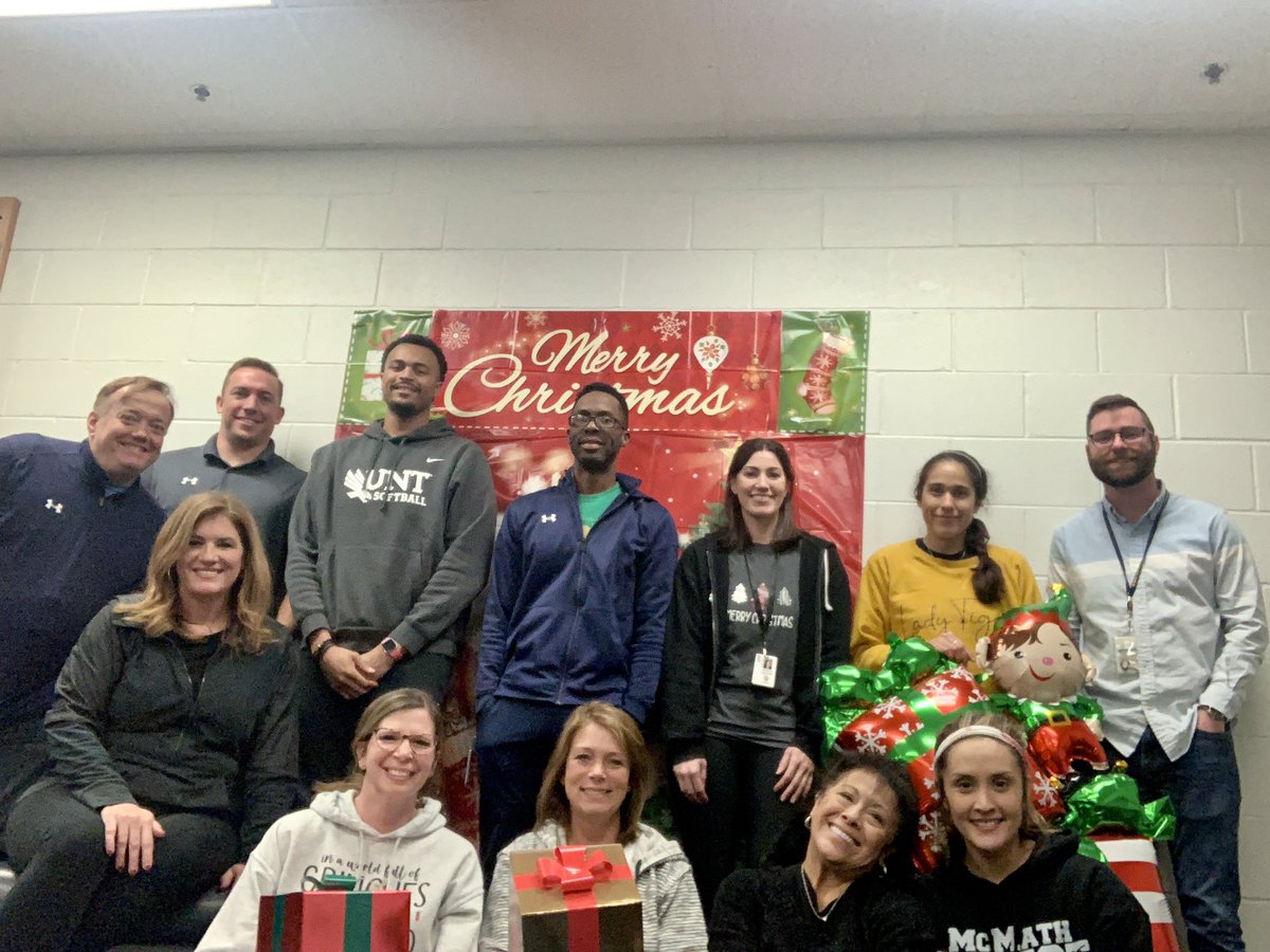 McmathGirls's tweet photo. Great day celebrating the holidays with our awesome coaching staff! 🎄🎁🎅🏾🤶🏻@DentonISDSports https://t.co/ldctahHXJV