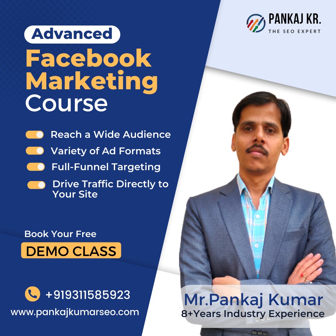 seopankajkumar's tweet photo. Your Advanced Facebook Marketing Course Career Starts with (Pankaj Kumar SEO Institute). #Facebook #facebookmarketing #facebookpost #facebookcourse #facebookexpert #facebookads #facebookadscourse #FacebookLive #FacebookLive #facebooktraning #Facebook https://t.co/BtXN2lxooj