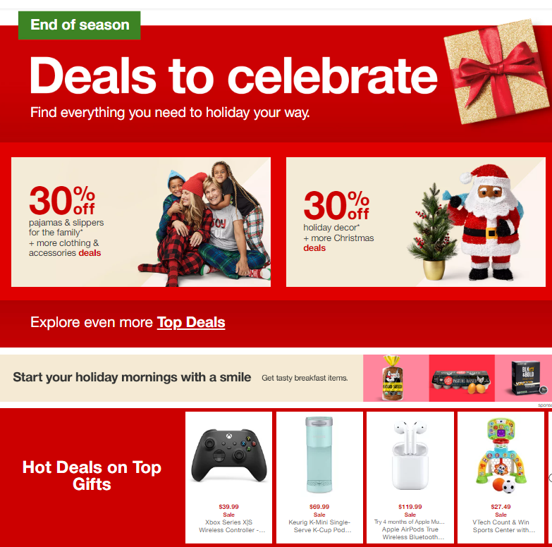 RealMoneyGamez's tweet photo. #Target END OF SEASON Holiday Deals 30% Off @ https://t.co/vtmAwajPuK Shop today for heady discounts on holiday decor, pajamas, and slippers with top deals #SalePrices #shopping #shoppingattarget #shoppingfun #targetfinds #Christmastime #GiftIdeas https://t.co/e8no8U7mUG