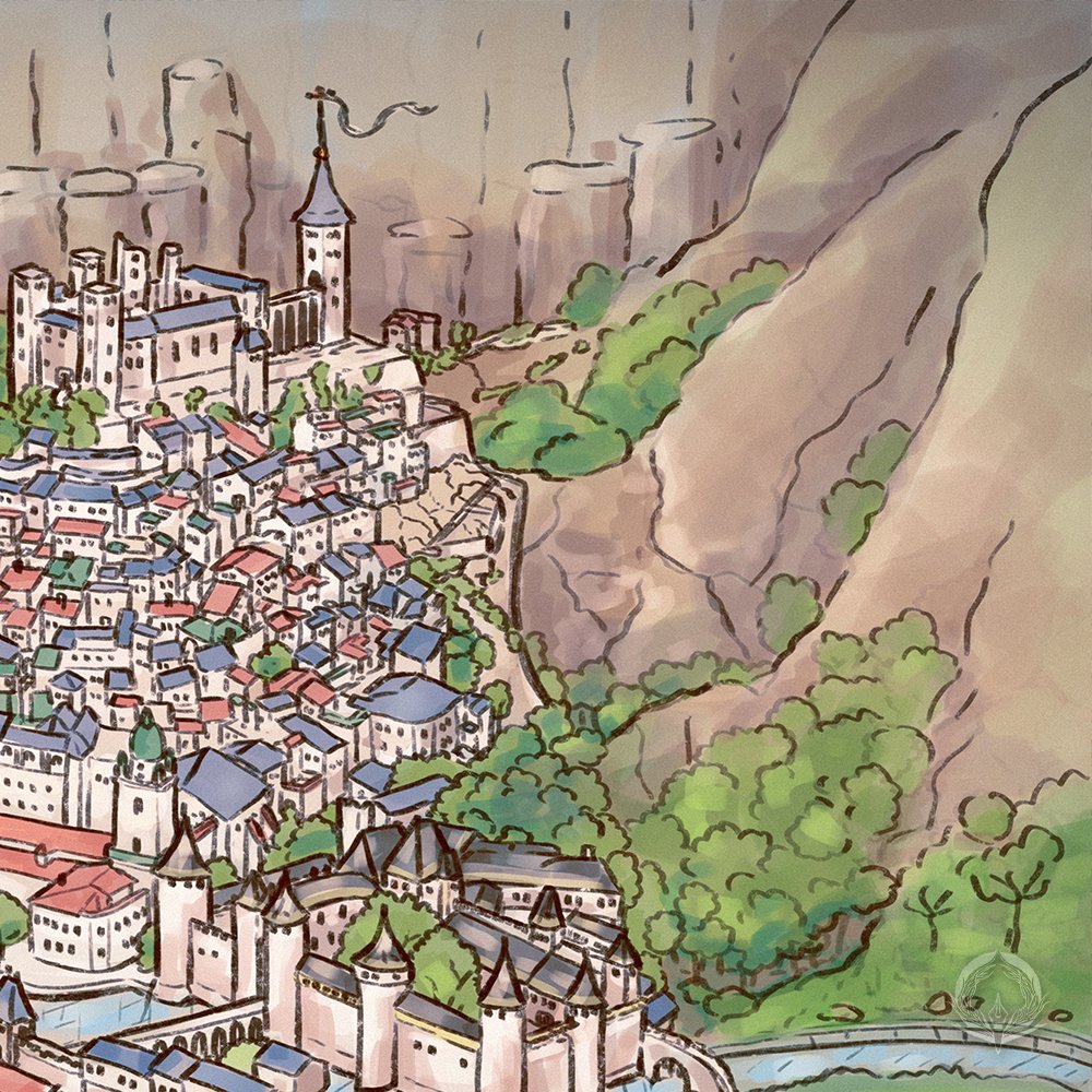 ChroniclesUB's tweet photo. Welcome to Elbrook, Day 12, the Final Reveal!

⁠Ah, Elbrook. A natural diamond, nestled in the crook of the mountains, swaddled in rippling golden swathes of farmland.

#humanartist #dnd #dnd5e #onednd #5e #ttrpg https://t.co/57lDV9cJWA