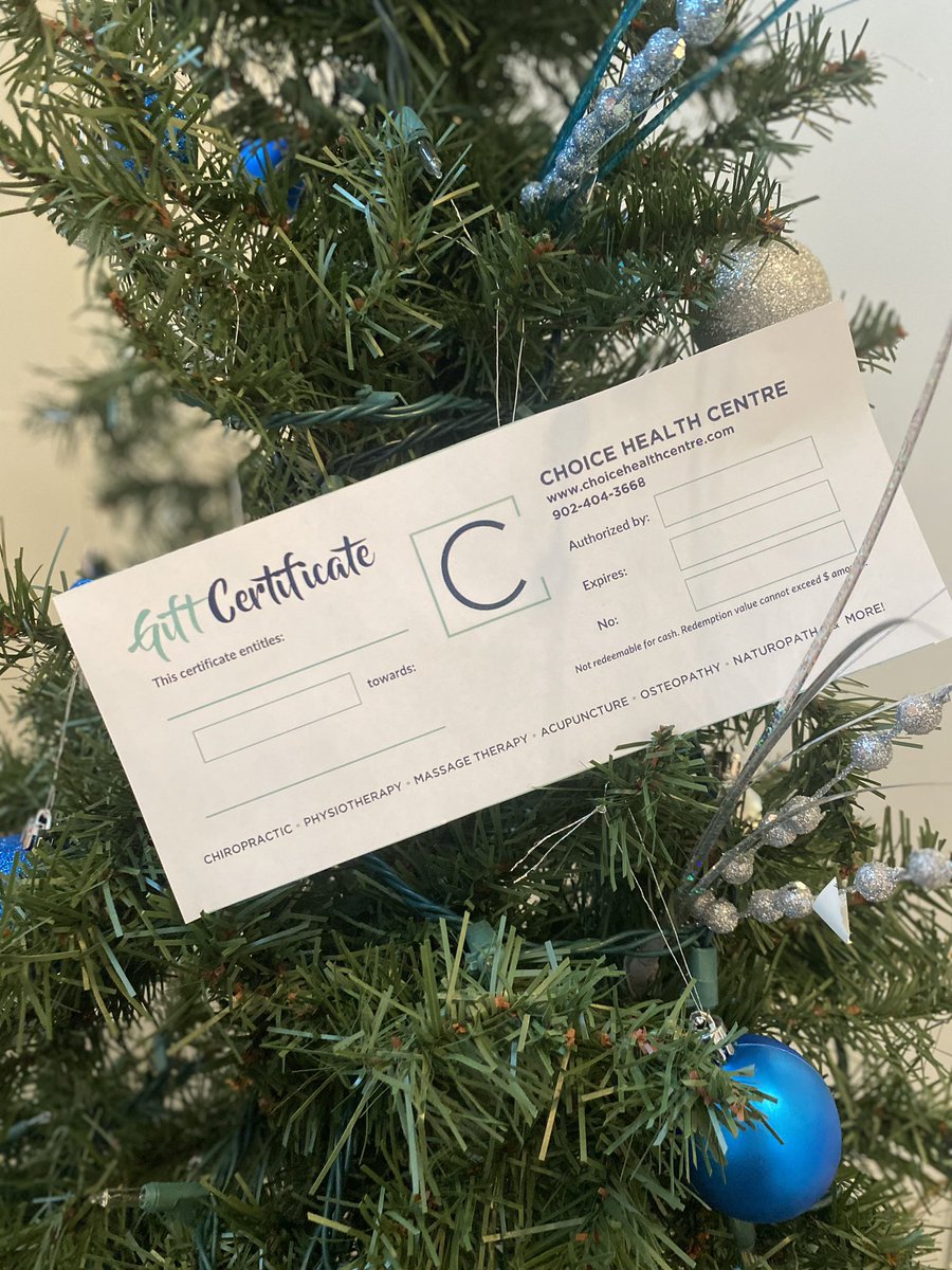 ChoiceHealthCtr's tweet image. 🎁Give the gift of health this holiday season!

We offer GIFT CERTIFICATES that can be used for any of our services &amp;amp; products at Choice Health Centre locations!

🎄Massage Gift Certificates make a great stocking stuffer!

➡️For more info or to purchase call (902) 404-3668.