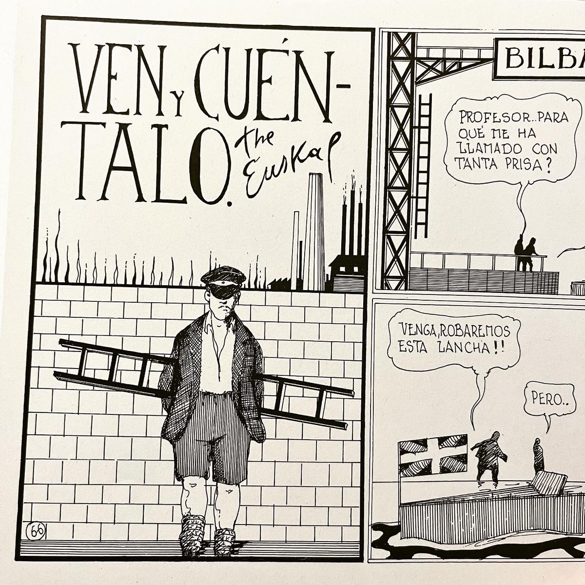 El domingo 18 diciembre a las 12h en Kunsthal (Zorrozaurre), charlaremos sobre ‘Agur, amante’, cómic en el que Juan Carlos Eguillor imaginó soluciones para aquel Bilbao de 1995 en el que se desmantelaban las fábricas de la Margen Izquierda mientras se construía el Guggenheim.