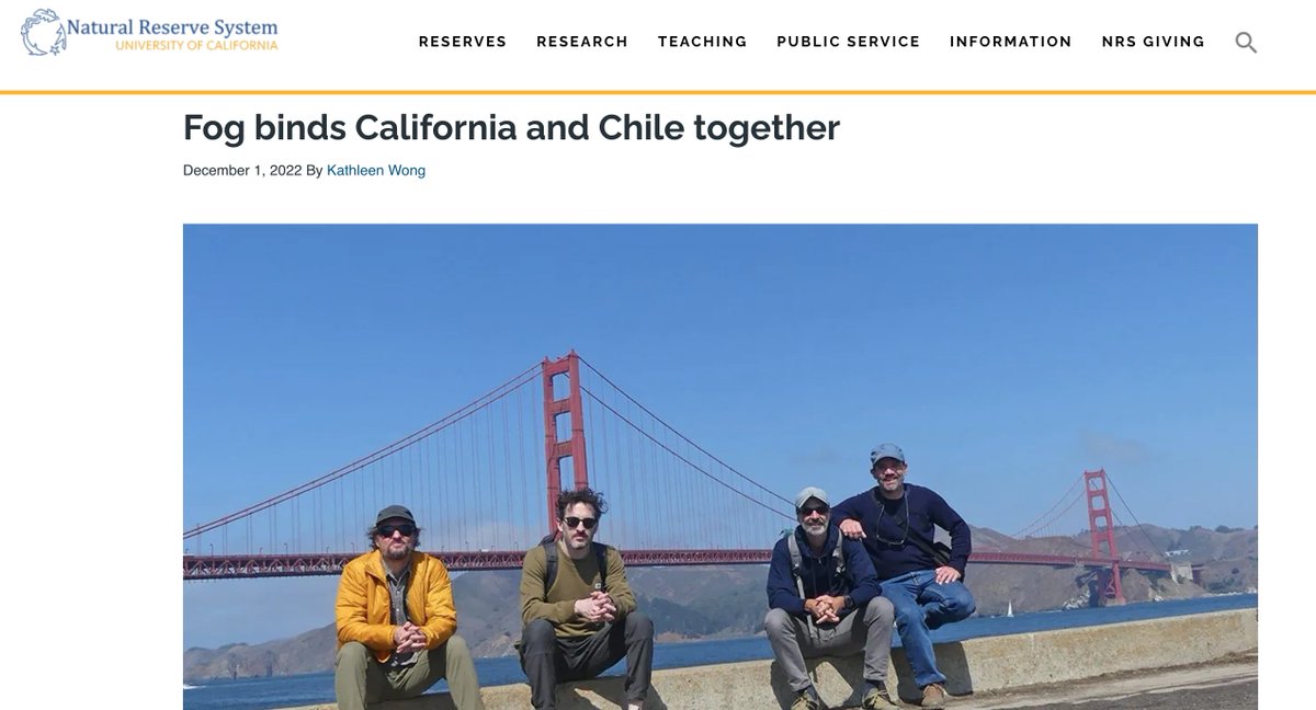 ucatolica_eng's tweet image. &quot;Coastal fog is needed to support ecosystems such as the lush redwood forests in California and the air plants in Chile’s Atacama Desert&quot;. Learn more about the collaboration between scientists from UC Chile and the UC NRS in this news story by #UCNRS:
▶️ucnrs.org/fog-binds-cali…