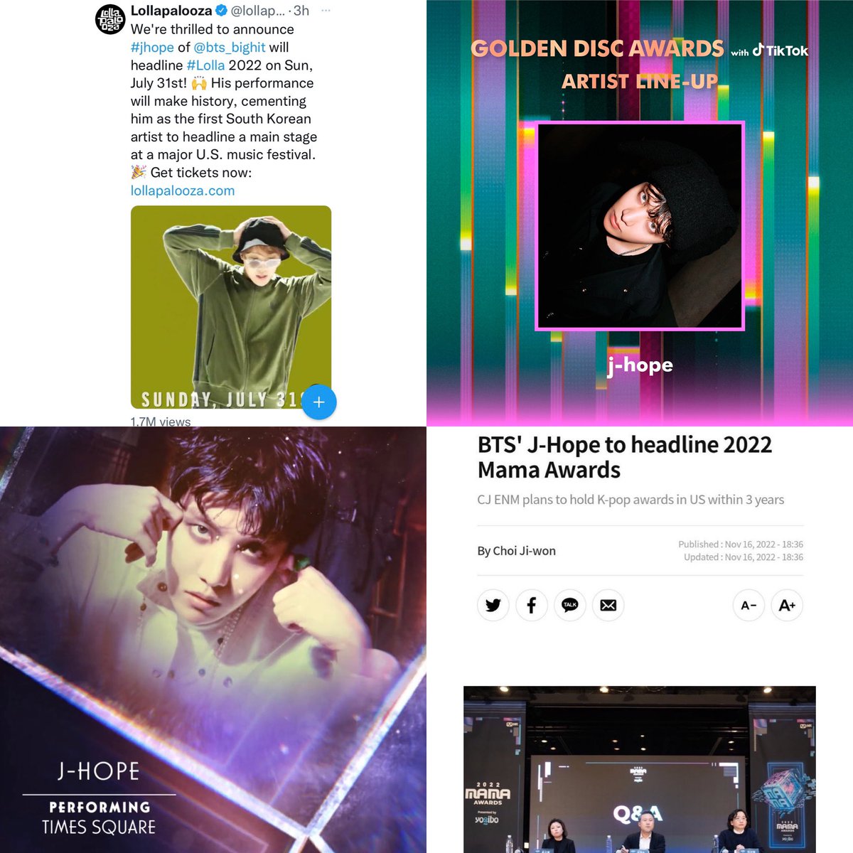 GirlWithLuv_24's tweet photo. j-hope solo debut stage:

1. Lollapalooza headliner ✅
2. MAMA Headliner ✅
3. GDA 🔜
4. New Year's Eve Live 🔜

PROUD OF YOU HOBI 🥹 https://t.co/ZLOu9QU2mu