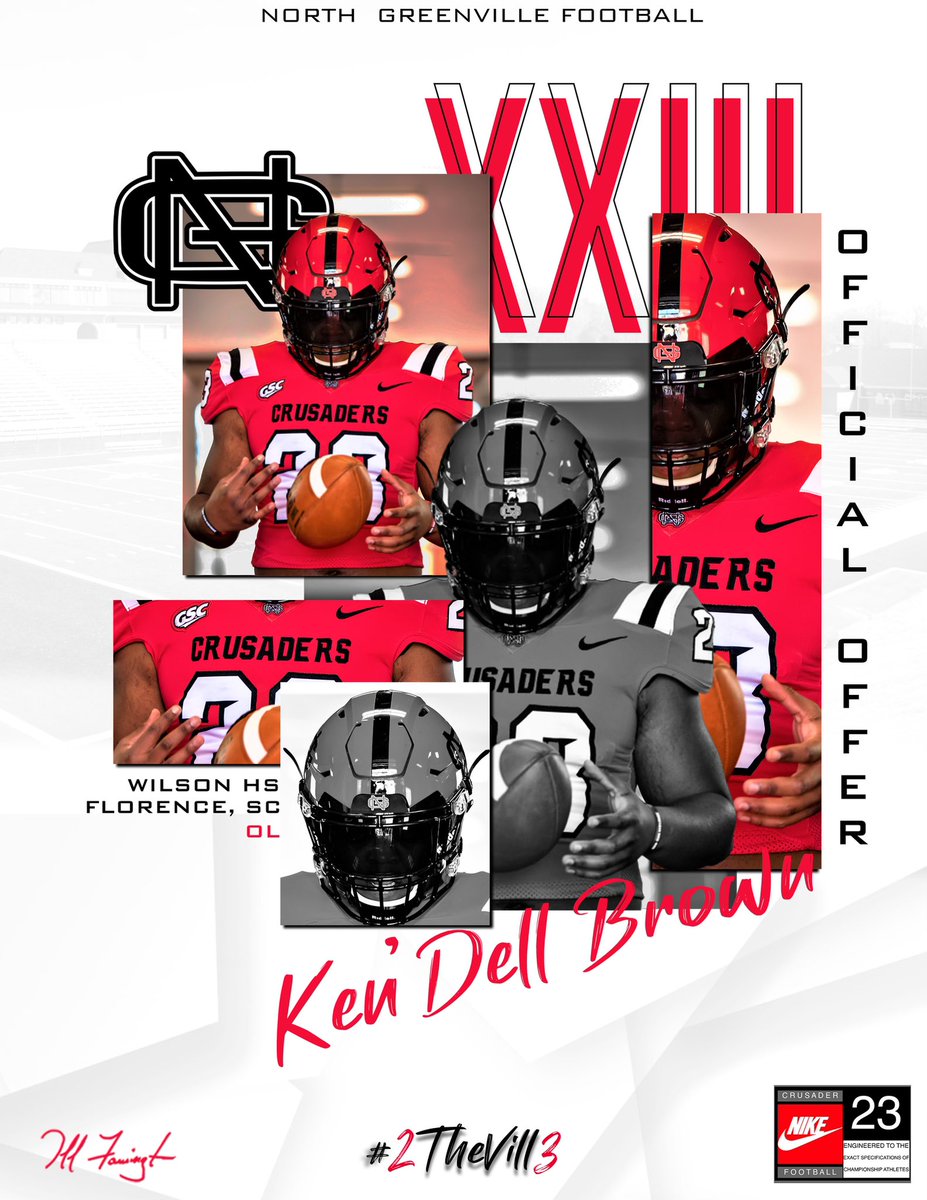 Blessed to receive an offer from <a href="/NGUFootball1/">North Greenville Football</a>  
<a href="/CoachThurn/">James Thurn</a> <a href="/BrianVolz/">Brian S. Volz</a> <a href="/CoachMoon66/">Rodney Mooney</a> <a href="/PhilJonesGC/">Coach Phil Jones, M. Ed., C.A.A</a>