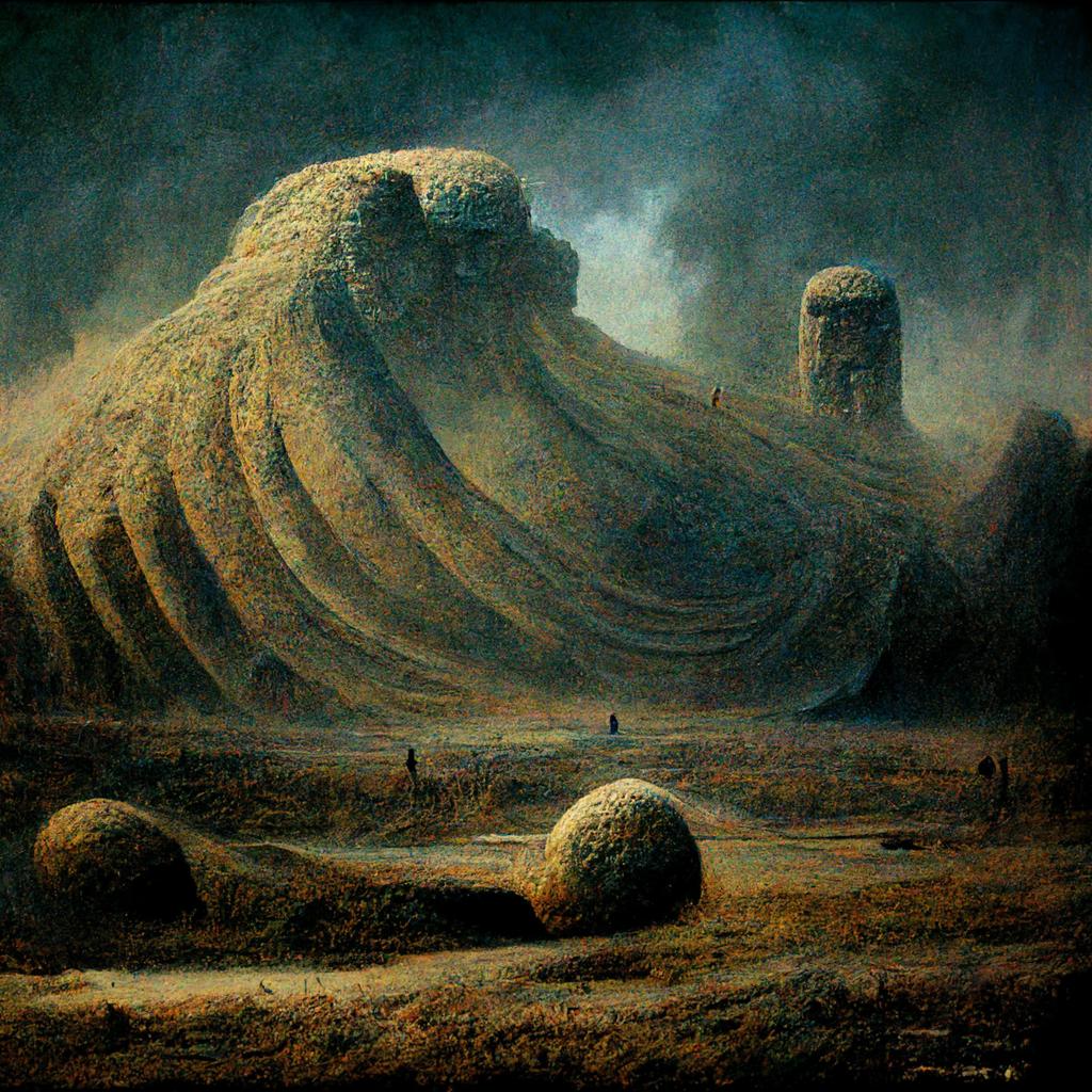 vermisluminium's tweet photo. sperical giant stone dunes beksinski
#aiart #beksinski #midjourney #lovecraft #horrorart #digitalart #digitalartwork https://t.co/GChoVAcPk1