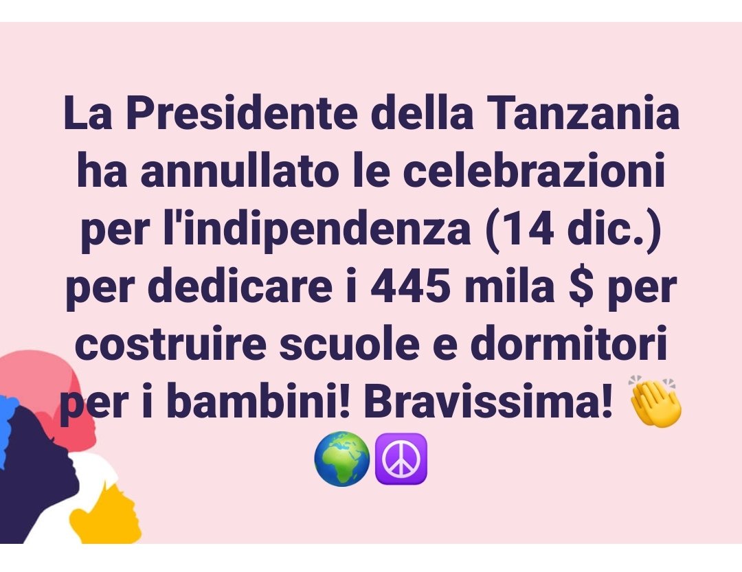 johnmpaliza's tweet photo. 🛑 QUANDO SI AMA IL PROPRIO POPOLO, I SOLDI SI TROVANO SEMPRE! 
Condivido appieno questa decisione della Presidente della Tanzania, Semia Suluhu Hassan.
Perché spendere così tanti soldi per festeggiare qualcosa mai avuta, mai conquistata? https://t.co/bi1E3tBeFM