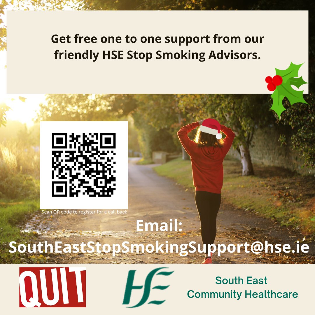 HealthWaterford's tweet photo. Prepare to quit this January. Get in contact with a 
friendly HSE Stop Smoking Advisor who will support 
you to quit. To avail of this FREE service email
SouthEastStopSmokingSupport@hse.ie 
@SouthEastCH @HSEQuitTeam #28DayChallenge https://t.co/hCTlFvKbEd