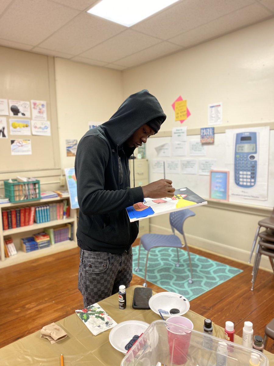 Lake City Adult Education students engage in an activity called “Painting through your grief”