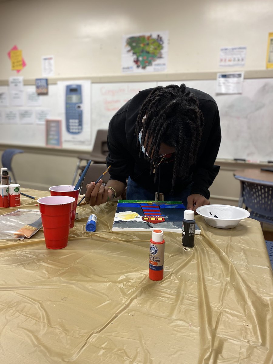 Lake City Adult Education students engage in an activity called “Painting through your grief”