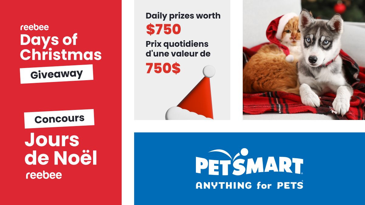 🐾 PetSmart Prize 🐾
Enter the reebee Days of Christmas Giveaway today for your chance to win a $750 gift card to spend at PetSmart! Details here: bit.ly/3BzTYPe

#reebeeDaysOfChristmas #PetSmart
