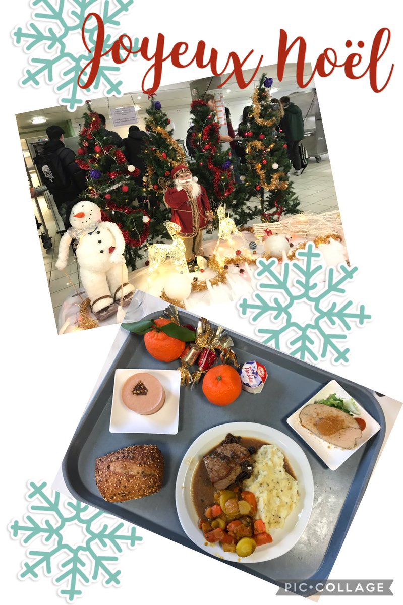 🎄Merci au chef et à toute l’équipe en cuisine du Lycée Ozenne pour ce délicieux et très convivial repas de Noël 😋. Bonnes vacances ! 🎁🎄