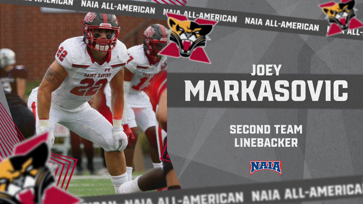 Congrats to Joey Markasovic from <a href="/SXUFootball/">SXU Football</a> on being named AFCA NAIA All-American Second Team! #GoCougs🐾🏈 #WeAreSXU