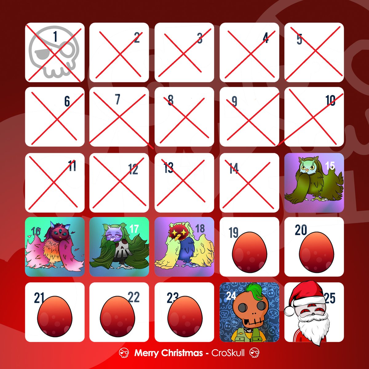 grveburn's tweet image. #CRO #FFTB #CroFam #Cronos

The #GRVEBurnSquad Christmas Countdown!

Giveaway 1 of 10 🎁

Requirements:
1) ❤️ &amp;amp; RT
2) Follow  @CroskullNFT @grveburn
3) Tag 3 Friends!

Winner picked by Twitter Picker

Prizes sent out 25th Dec 7 AM UTC

Join the @CroskullNFT discord to win more!