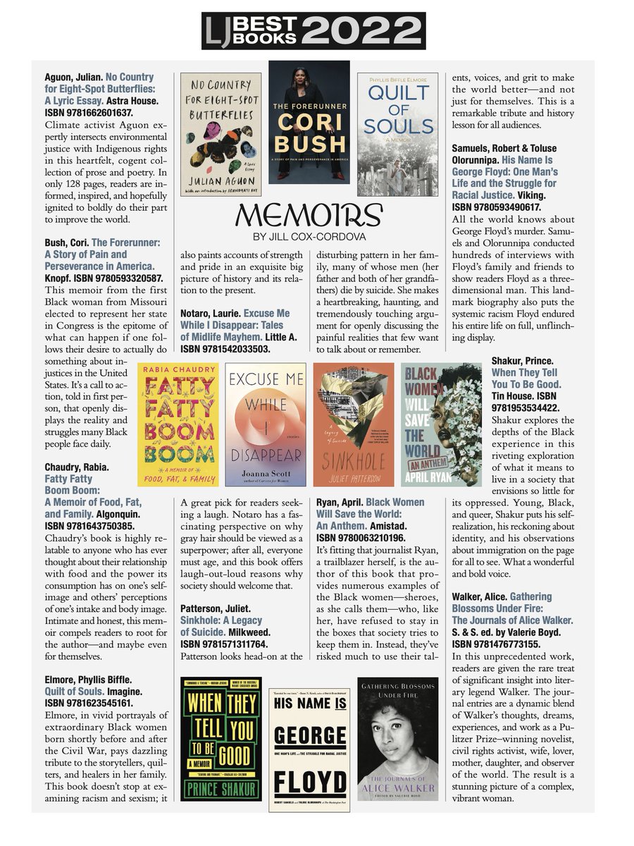 Black Women Will Save the World: An Anthem has been named one of the best memoirs of 2022 by <a href="/LibraryJournal/">Library Journal</a> ! Congrats <a href="/AprilDRyan/">AprilDRyan</a> !