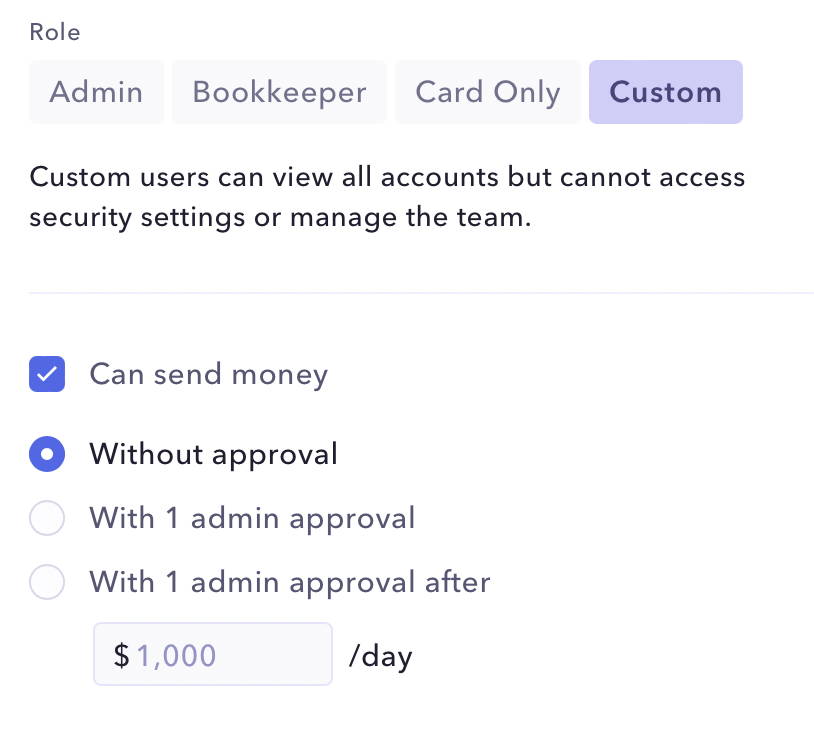 A business account from a US neobank like @Mercury offers amazing features that you will not find at most traditional banks. 
You can create account types such as Admin, Bookkeeper and Card Only, etc.
All these features are available to you regardless of where you reside.