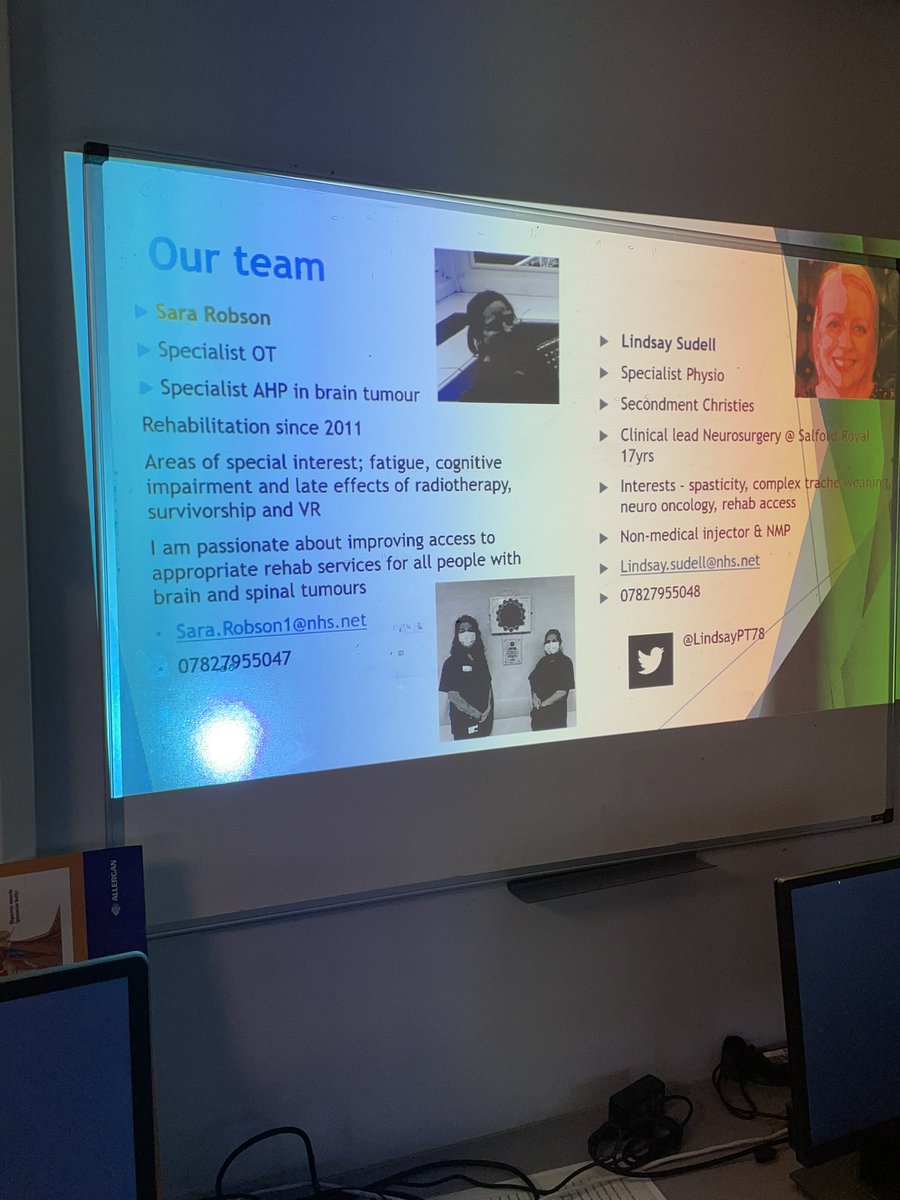 Catsoreilly's tweet photo. Really insightful presentation from the fab @LindsayPT78 and Sara on the AHP role in neuro oncology and how we can support these patient’s from a rehab perspective ! @southmcr_rehab https://t.co/v8JGTNTyr2
