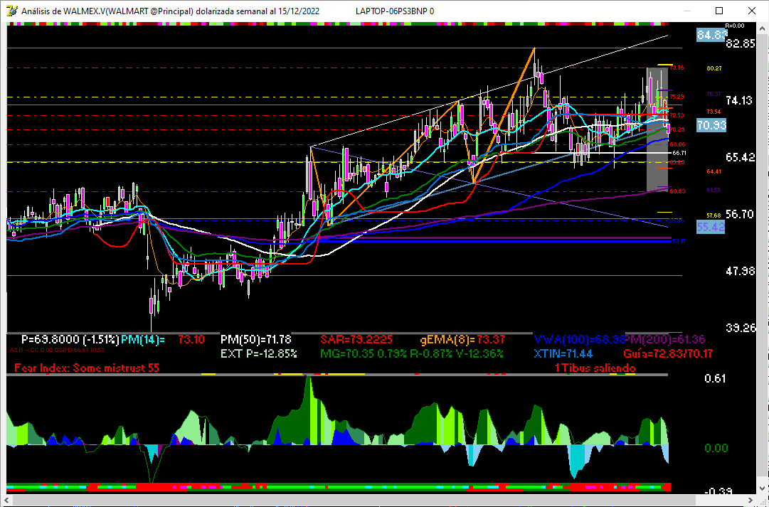 JuanZarlene's tweet photo. $WALMEX rebotando en la VWAP de 100 semanas. #TRMX #ZRLTools https://t.co/p8GH6zEo0s