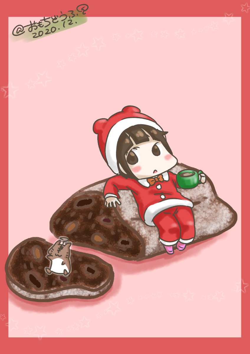 1girl twitter username cup cookie hat brown eyes dated  illustration images