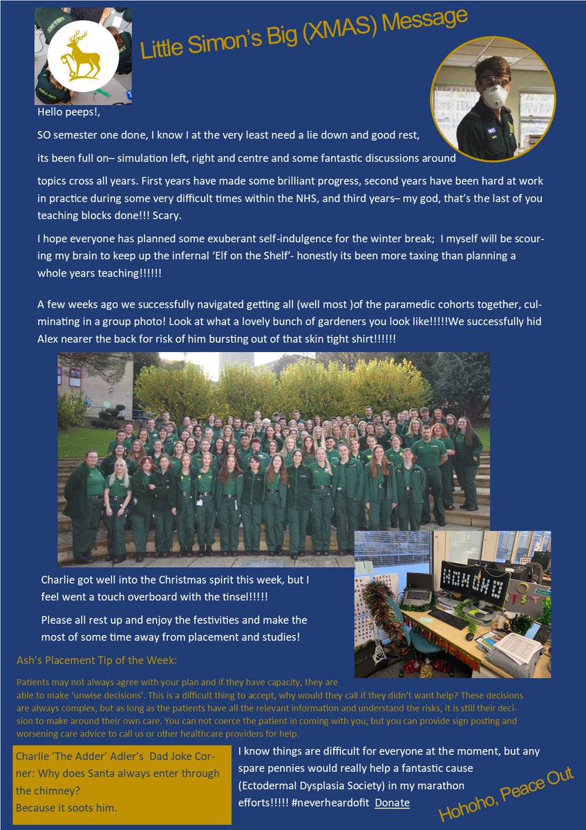 UniSurrey999's tweet photo. Last one for the year! #paramedic #LSBM #surrey @healthscisurrey @SurreyParaSoc https://t.co/y4Va7gdinu