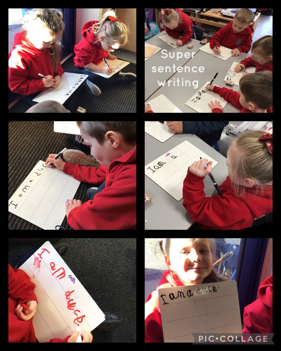 A final phonics &amp; writing blast before Christmas. We had to write a super sentence. We got a tick for using a capital letter, a tick for a full stop, a tick for finger spaces &amp; a tick if it was neat. Who got 4 ticks? Great phonics and writing class 1. You make me proud everyday👏🏼