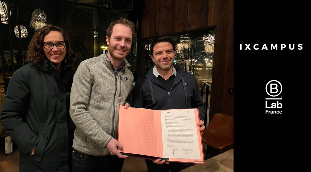 iXcampus (@ixcampussgl) on Twitter photo 🤩 📝 Nous sommes très heureux de vous annoncer la signature d'un partenariat entre @iXcampus et BLab France, pour démultiplier la démarche B Corp en France auprès des entreprises technologiques et industrielles👉bit.ly/3UZgSX9
<a href="/BCorp_Fr/">B Corp France</a> 🤩 📝 Nous sommes très heureux de vous annoncer la signature d'un partenariat entre @iXcampus et BLab France, pour démultiplier la démarche B Corp en France auprès des entreprises technologiques et industrielles👉bit.ly/3UZgSX9
<a href="/BCorp_Fr/">B Corp France</a>