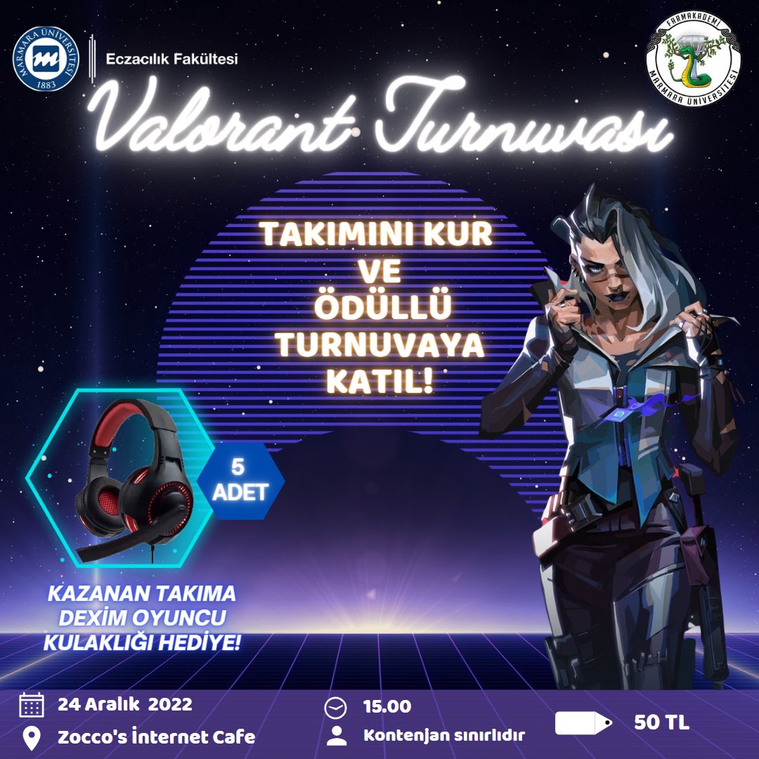 farmaakademi's tweet photo. Herkese Merhaba! 🐍

FarmAkademi ile Valorant Turnuvasına katılmaya ne dersiniz? 💥

5'er kişilik gruplar halinde düzenleyeceğimiz turnuvamıza ister kendi ekibinizi oluşturarak ister bireysel olarak katılım sağlayabilirsiniz. 💫

Valorant Katılım Formu 👇
https://t.co/5Ff2RUEfsB https://t.co/vwB9lWGaVr