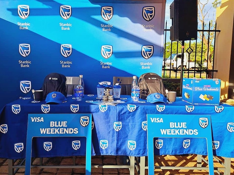 StanbicBankBW's tweet photo. It's a Blue weekend!💙 We are out at News Café to give away P1000.00 vouchers to 4 lucky customers.

To be eligible, pay P500 or more using your Stanbic Debit or Credit cards, and you too, could be a winner.

See you there!

#ItCanBe
#BlueWeekends
#30YearsOfPossibilities https://t.co/5nzSt2X7ku