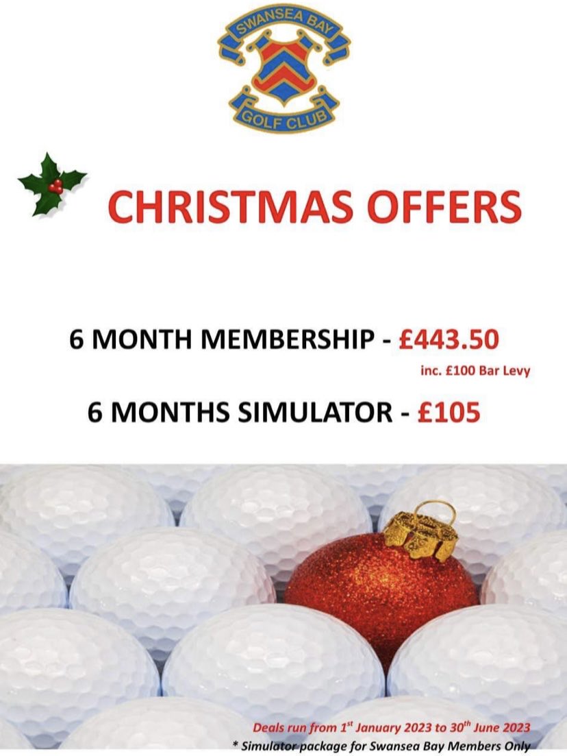 swanseabaygolf1's tweet photo. Fantastic Christmas offer. Course is in fantastic condition. Course is always open. Also great society packages available. #wintergolfcoursealwaysopen https://t.co/19E4vOKAJ9